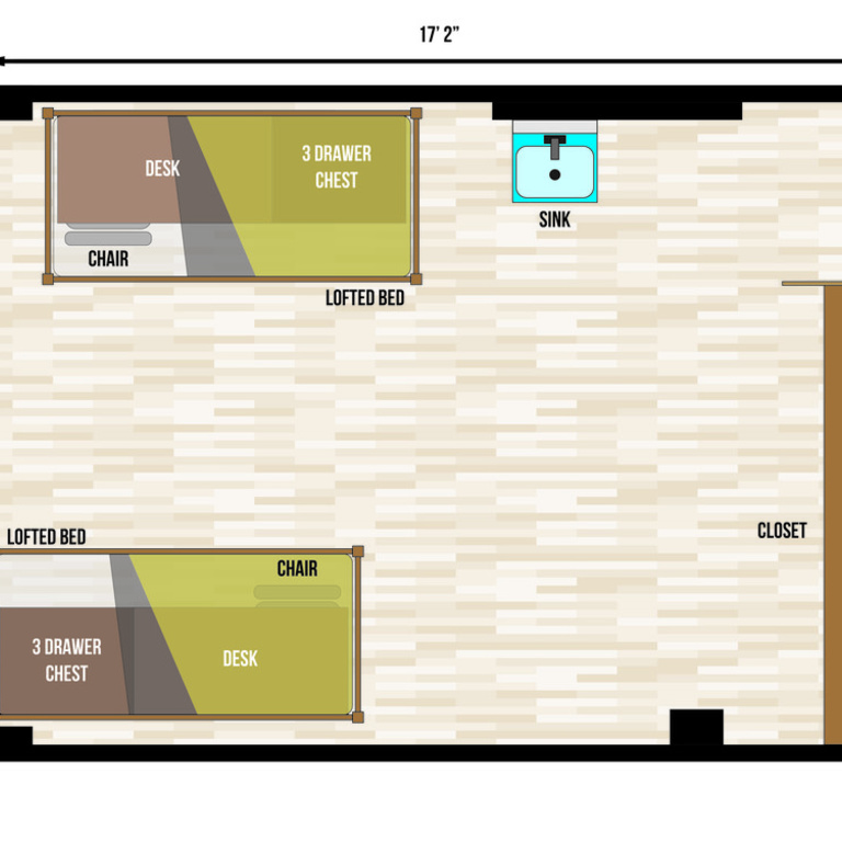 Slater Double Room Floor Plan