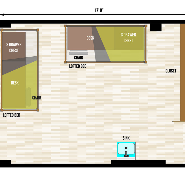 Rienow Double Room Floor Plan