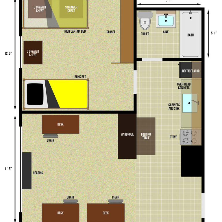Parklawn One Bedroom Apartment Floorplan